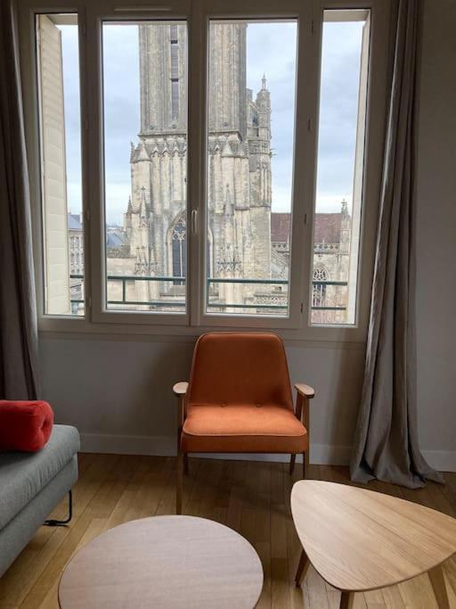 Appart 90M2 Lumineux, Centre, Vue Eglise Penchee カーン エクステリア 写真